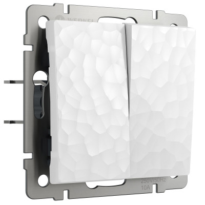 Werkel W1222001/ Выключатель двухклавишный проходной (hammer белый), a052032