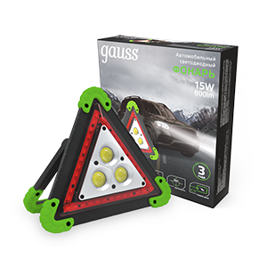 Gauss Фонарь автомобильный модель GFL802 15W 800Lm Li-ion 2400mAh LED 1/12/24, GF802