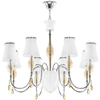 Lightstar 806080 (MD2067-8) Люстра подвесная ESCICA 8х40W E14+1х40W G9 БЕЛЫЙ/КОНЬЯК/ХРОМ (в комплекте)
