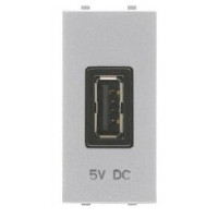 N2185 PL - Механизм USB зарядного устройства, 1М, 750 мА, серия Zenit, цвет серебристый - 2CLA218500N1301