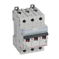 Legrand Автоматический выключатель DX? 10000 - 16 кА - тип характеристики С - 3П - 400 В~ - 4 А - 3 модуля, 409250