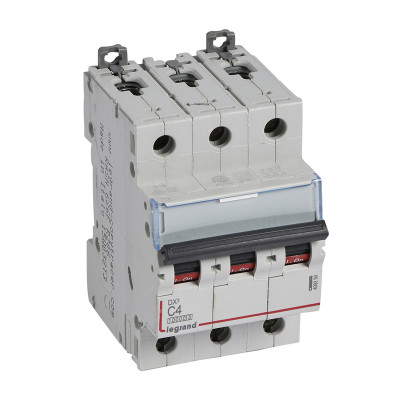 Legrand Автоматический выключатель DX? 10000 - 16 кА - тип характеристики С - 3П - 400 В~ - 4 А - 3 модуля, 409250