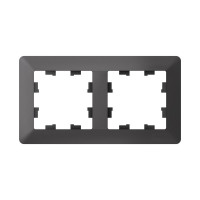 ATN221402 - ATLASDESIGN AIR 2-постовая РАМКА, БАЗАЛЬТ/дымчатый черный, Systeme Electric