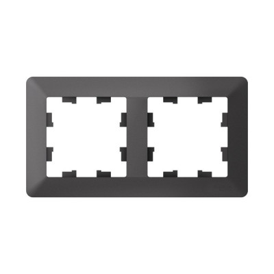 ATN221402 - ATLASDESIGN AIR 2-постовая РАМКА, БАЗАЛЬТ/дымчатый черный, Systeme Electric