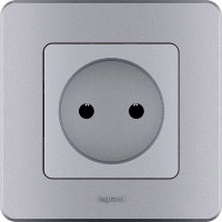 Legrand Inspiria Розетка электрическая 2к+з, цвет алюминий