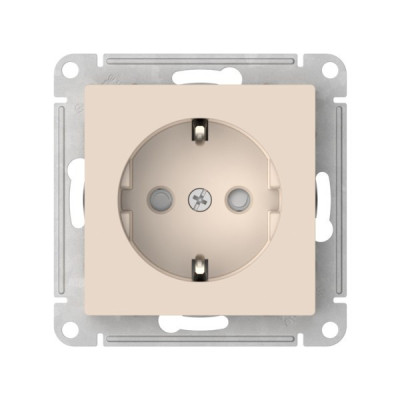 ATN000245S - ATLASDESIGN РОЗЕТКА с заземлением со шторками, 16А, механизм, быстрозажим. клем., БЕЖЕВЫЙ, Systeme Electric