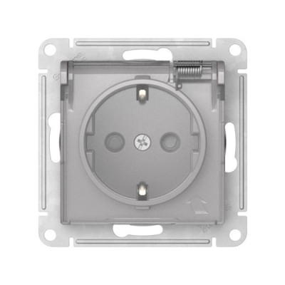 ATN440346S - ATLASDESIGN AQUA РОЗЕТКА с зазем. со шт. с прозрач. крыш,16А,IP44, мех., быстрозажим. клем.,АЛЮМИНИЙ, Systeme Electric