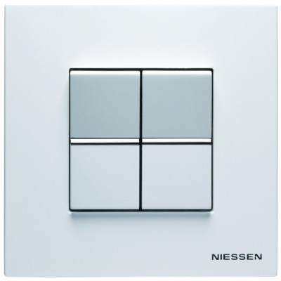 ABB Выключатель 2-клавишный, цвет - белый, серия Zenit