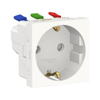 Unica Modular Розетка 2К+З со штор., с быстроз. клем., 16А 250В, 2-мод., белый Unica Modular Розетка 2К+З со штор., с быстроз. клем., 16А 250В, 2-мод., белый