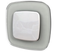 Legrand Выключатель 1-клавишный, вставка - белый, рамка - белое стекло, серия Valena Allure