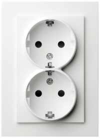 Розетка SHUKO© двойная с защитными шторками 16A 250V~ 2P+T, цвет белый глянцевый, G5504W, Jasmart Electric Розетка SHUKO© двойная с защитными шторками 16A 250V~ 2P+T, цвет белый глянцевый, G5504W, Jasmart Electric