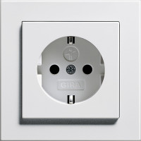 Gira Розетка 2к+з, с защитными шторками, матовый белый, серия E2