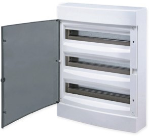 Щит распределительный навесной "Unix" прозрачная дверь 3х18 модулей IP40 EKF PROxima, ux-3x18-n