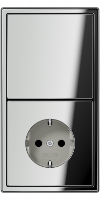 Jung Блок: Выключатель 1-клавишный с розеткой 2к+з,  серия LS 990