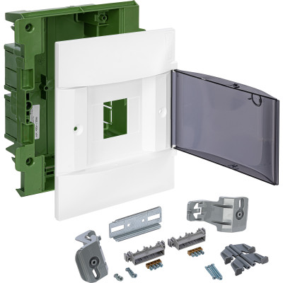 Legrand Practibox S Пластиковый щиток Встраиваемый (в полые стены) 1X4 Дымчатая дверь, 134574