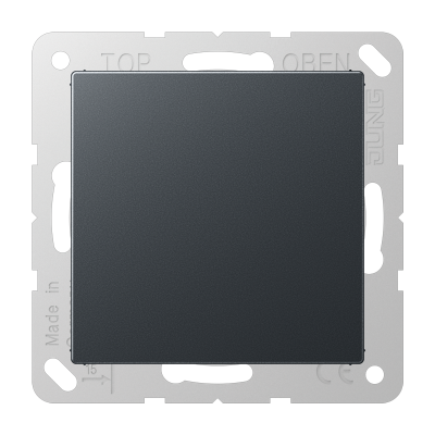 Крышка без отверстий, фиксация защёлкиванием, для произвольных вырезов (либо использование в качестве заглушки), возможно IP44; термопласт; матовый антрацит; A500, A594-0ANM