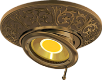 FD1102SPB Fede EMPORIO Светильник круглый с поворотным спотом, Bright Patina