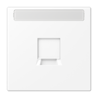 Плата (фиксация защёлкиванием) для одного модуля с полем для надписи; термопласт; белый матовый, LS1969-15NAWEWWM