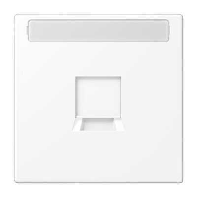 Плата (фиксация защёлкиванием) для одного модуля с полем для надписи; термопласт; белый матовый, LS1969-15NAWEWWM