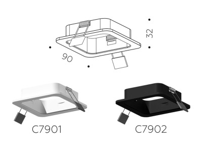 Корпус встраиваемый для насадок с размером 70*70мм 1*GU5.3, AMBRELLA LIGHT, C7901