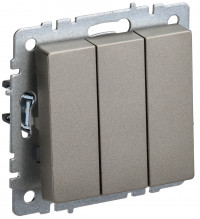 BRITE Выключ. 3-кл. 10А ВС10-3-0-БрШ шамп. IEK, BR-V30-0-10-K37