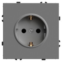 Feron Розетка 1-местная с защитной шторкой с/з (механизм), 250В, 16А, серия Эмили, RST16-5110-10, платиново-серый, soft touch, 49958, STEKKER