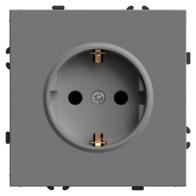 Feron Розетка 1-местная с защитной шторкой с/з (механизм), 250В, 16А, серия Эмили, RST16-5110-10, платиново-серый, soft touch, 49958, STEKKER