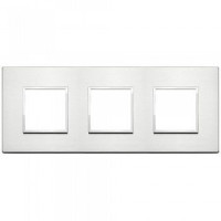 Vimar Накладка Eikon Evo на 6 модулей (2+2+2) расстояние между центрами 71мм, бриллиантовый алюминий, 21644.01