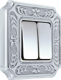 Fede Выключатель 2-клавишный, цвет Bright Chrome, серия Toscana Siena