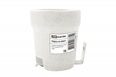 Патрон керамический E27 с держателем TDM Electric, SQ0319-0007