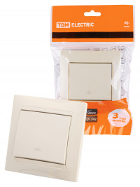 Перекрестный выключатель 1-кл. 10А сл. кость "Лама" TDM Electric, SQ1815-0136