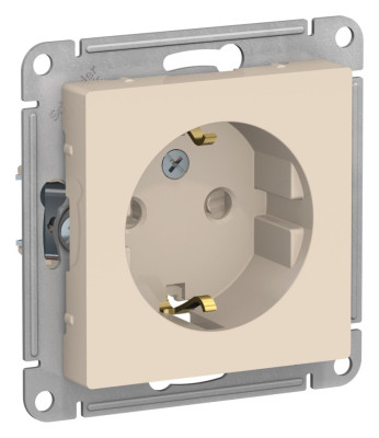 ATN000245 - ATLASDESIGN РОЗЕТКА с заземлением со шторками, 16А, механизм, БЕЖЕВЫЙ, Systeme Electric
