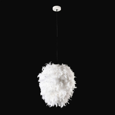 LUSSOLE Cuscino Люстры подвесные, цвет основания - белый, плафон - перо (цвет - белый), 3x40W E27, LSP-8603