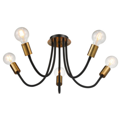 LUSSOLE REGINA Люстра потолочная, цвет основания - античная бронза, 5x40W E27, LSP-8342