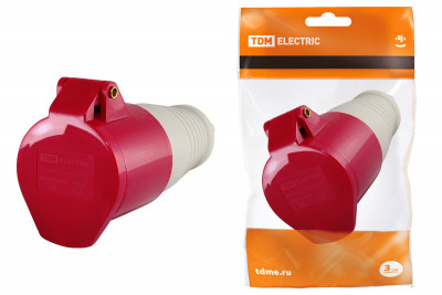 Розетка 224 переносная 3Р+РЕ 32А 380В IP44 TDM Electric, SQ0603-0013