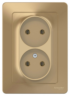 BLANCA С/У РОЗЕТКА двойная без заземления без шторок, 16А, 250В, ТИТАН