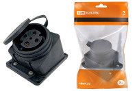 Розетка настенная с загл. наклон. каучук 3Р+РЕ 32А 380В IP44 TDM Electric, SQ0612-0009