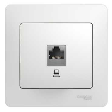 Glossa Розетка компьютерн. 1хRJ45 кат.5E, бел.