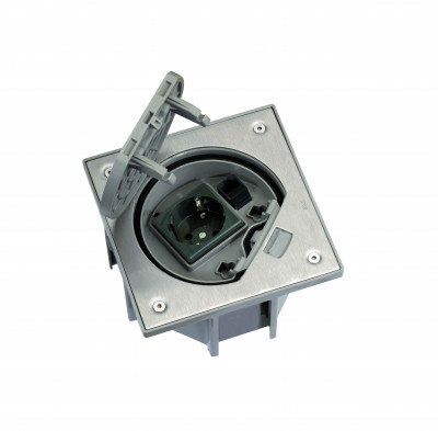 Simon SConnect Влагостойкая основа IP66 с розеткой 2К+З К45 и коннектором RJ45 катег.5e UTP, латунь, KSE15U-23-71