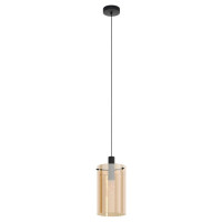 39537 Подвес POLVERARA, 1x40W(E27), сталь, черный/стекло, янтарный