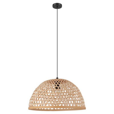 43254 Подвес CLAVERDON, 1x40W (E27), ?495, H1100, сталь, черный/дерево, натуральный