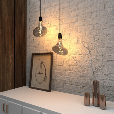 Лампа Gauss Filament FD180 6W 240lm 2400К Е27 gray flexible LED 1/6, 165802008