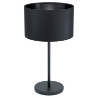 99045 Настольная лампа MASERLO 1, 1x40W(E27), ?230, H415, осн. ?145, сталь, черный/текстиль, черный