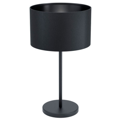 99045 Настольная лампа MASERLO 1, 1x40W(E27), ?230, H415, осн. ?145, сталь, черный/текстиль, черный