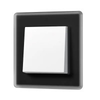 A VIVA Выключатель 1-клавишный, клавиша белый/Рамка 1-ная, стекло черный, Jung