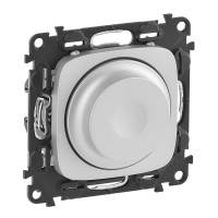 Legrand Valena ALLURE.Светорегулятор с поворотной ручкой универсальный 300Вт без нейтрали.С лицевой панелью.Алюминий, 752960 Legrand Valena ALLURE.Светорегулятор с поворотной ручкой универсальный 300Вт без нейтрали.С лицевой панелью.Алюминий, 752960