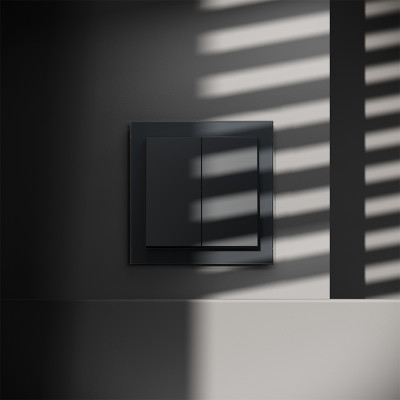 Перекрестный переключатель встраиваемый VOLTUM S70 двухклавишный 10А, (графит), VLS020507