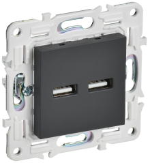 SKANDY Роз. USB A+A 3,1А SK-R15G граф. IEK, SK-U21-D31-K53