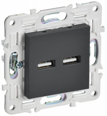 SKANDY Роз. USB A+A 3,1А SK-R15G граф. IEK, SK-U21-D31-K53