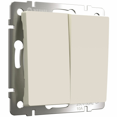 Werkel W1122062/ Выключатель двухклавишный проходной (айвори матовый), a059281